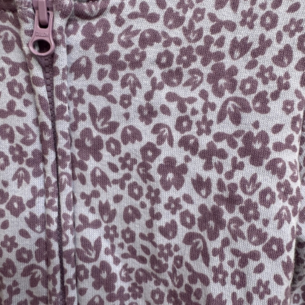 NWOT Okie Dokie 2T Girls Purple Floral Zip Up Hoodie Sweatshirt - Picture 2 of 5
